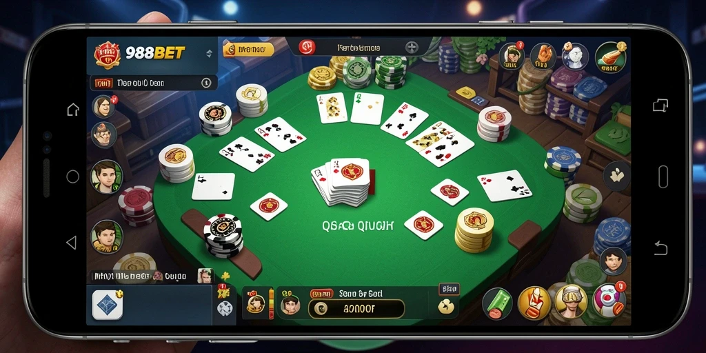 Tampilan gameplay QiuQiu yang seru dan interaktif di 988BET.