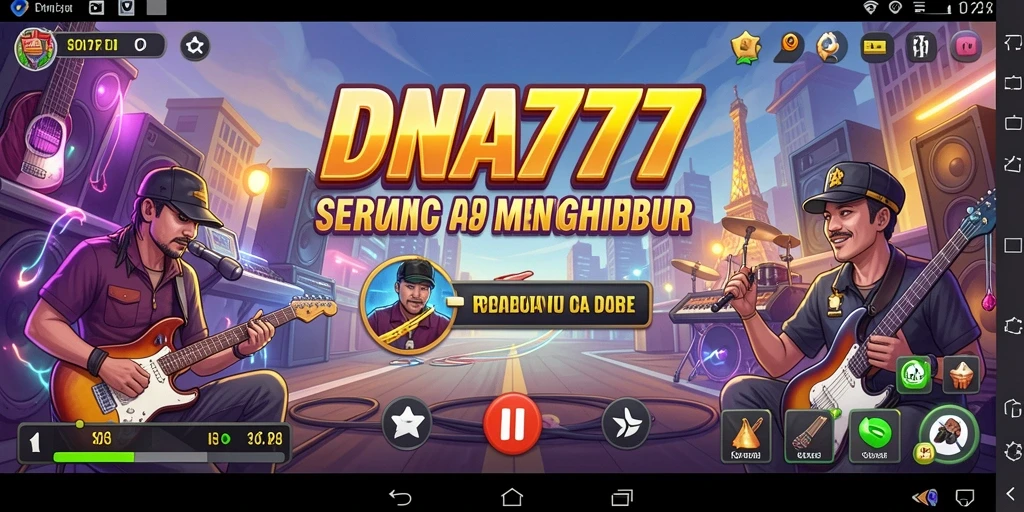Tampilan gameplay dari DNA777 dengan berbagai genre musik.