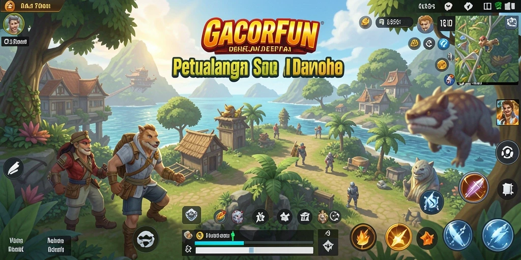 Screenshot gameplay GACORFUN menampilkan petualangan menakjubkan dalam dunia terbuka.