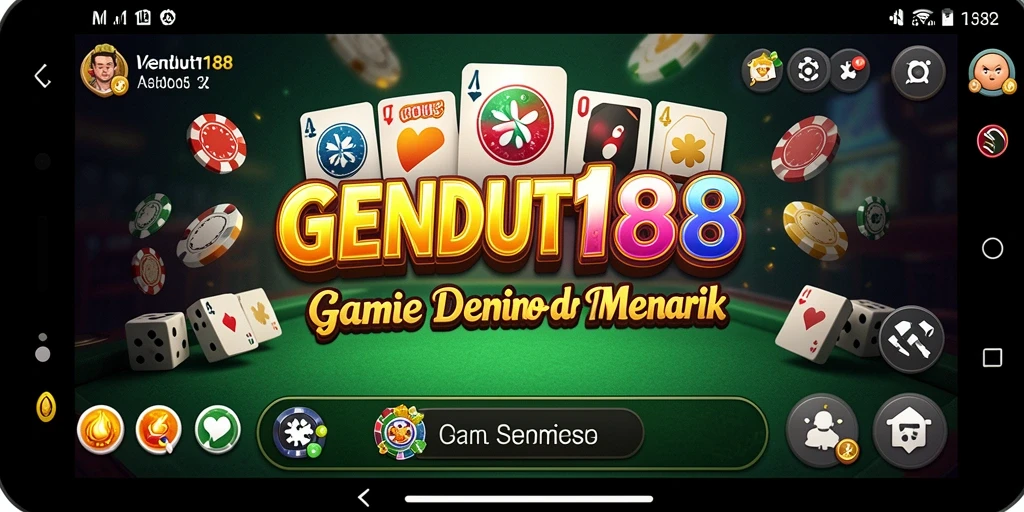 Screenshot GENDUT188 menunjukkan gameplay domino yang seru dan interaktif.