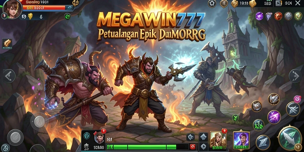 Tangkapan layar gameplay MEGAWIN777 menunjukkan aksi pertarungan yang mendebarkan.