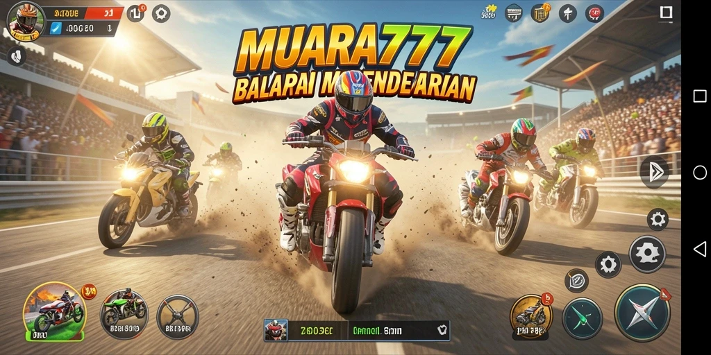 Tampilan seru gameplay balapan motor di MUARA777.