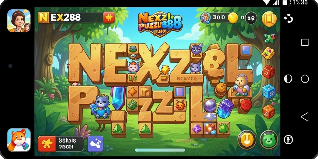 Tampilan gameplay NEX288 menampilkan teka-teki yang menarik dan penuh warna.