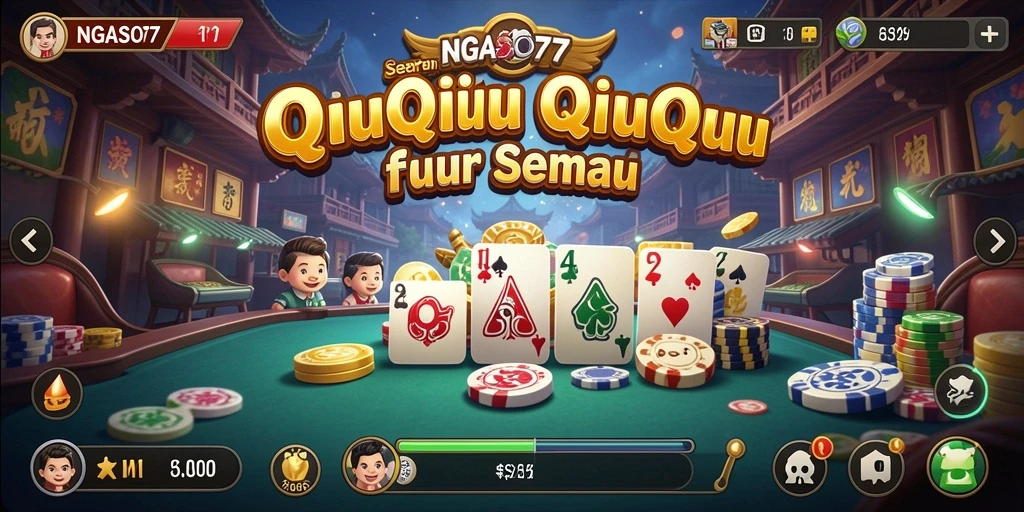 Tampilan gameplay QiuQiu yang seru dan menarik di NGASO77.