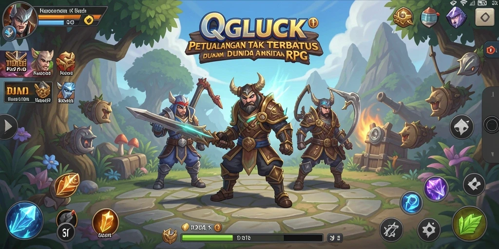 Screenshot menunjukkan aksi pertarungan seru dalam QGLUCK.