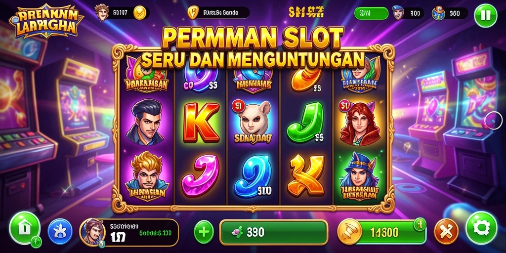 Tampilan gameplay SD107 yang memukau dengan simbol-simbol slot.